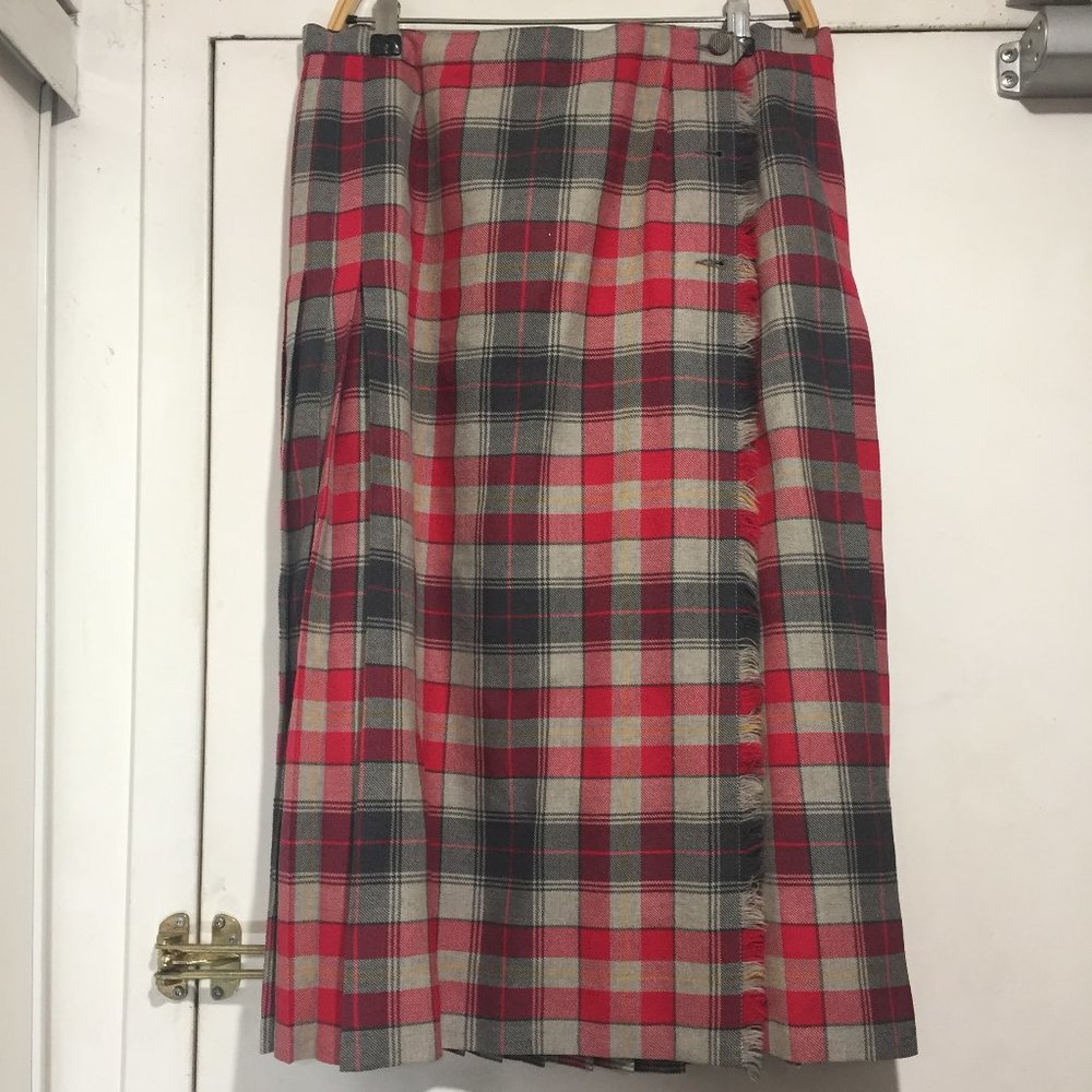 VINTAGE ALJEAN MIDI PLEATED PLAID SKIRTS SIZE 14